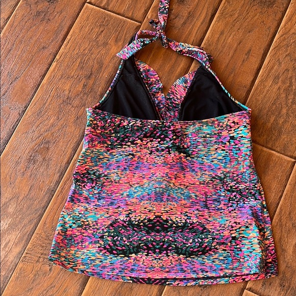 NWOT Assets Colorful Halter Swim Top - Size Large - Picture 4 of 6